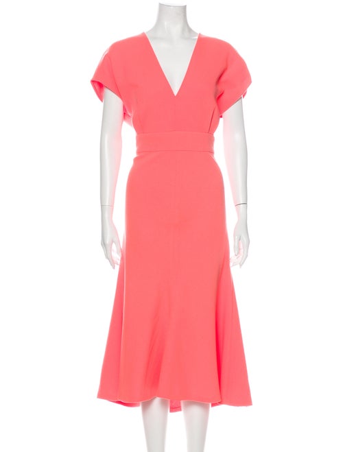 Lela Rose Wool Long Dress Rose