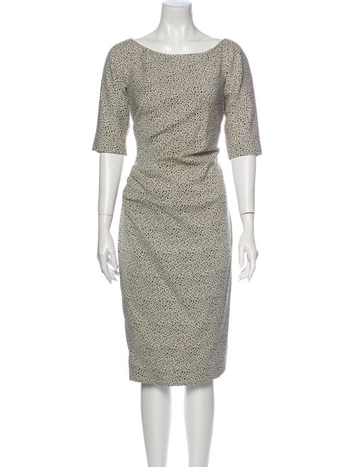 Lela Rose Animal Print Knee-Length Dress Rose