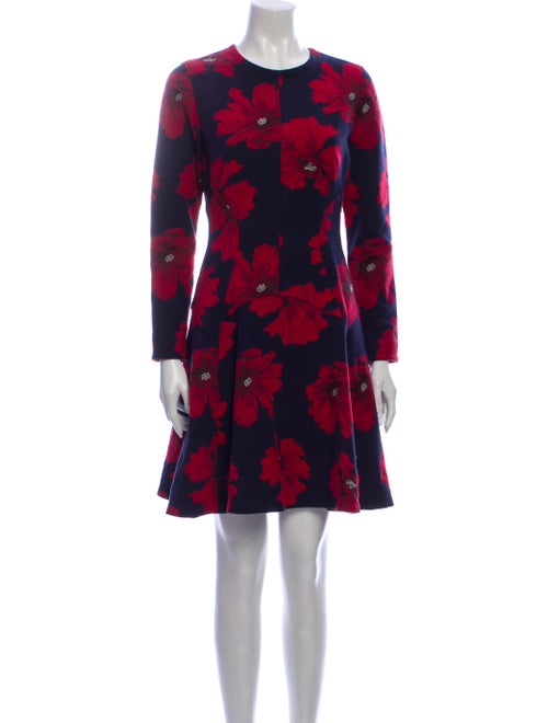 Lela Rose Floral Print Mini Dress Rose