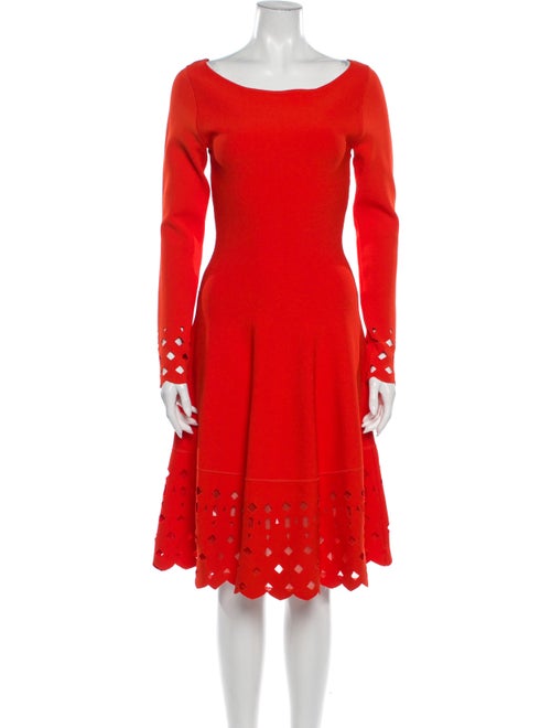 Lela Rose Scoop Neck Knee-Length Dress Rose