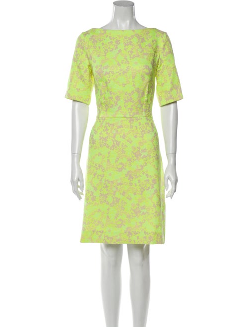 Lela Rose Floral Print Knee-Length Dress Rose
