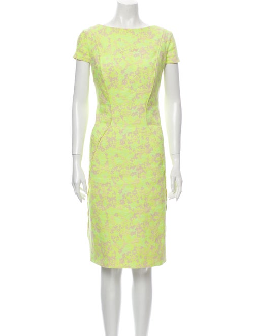Lela Rose Floral Print Knee-Length Dress Rose