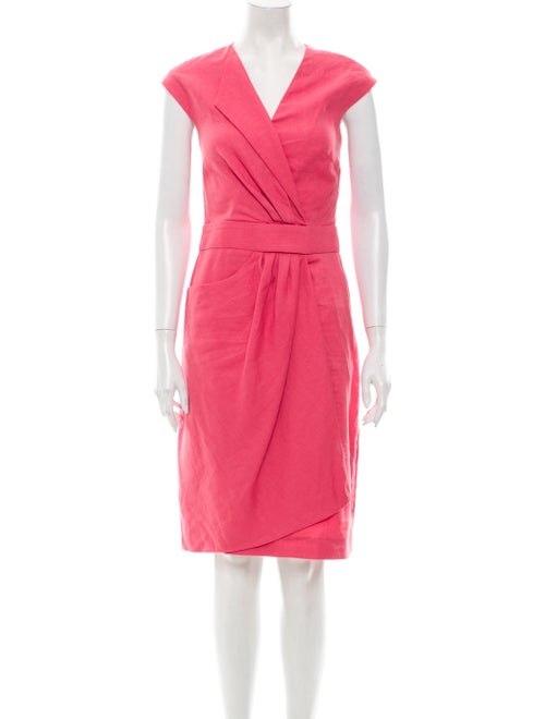 Lela Rose Linen Knee-Length Dress Rose