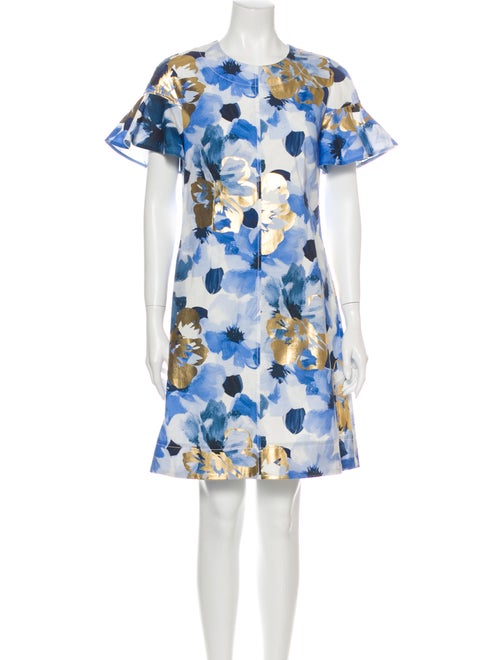 Lela Rose Floral Print Mini Dress Rose
