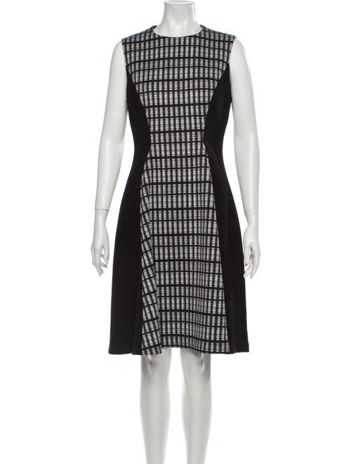 Lela Rose Plaid Print Knee-Length Dress Rose