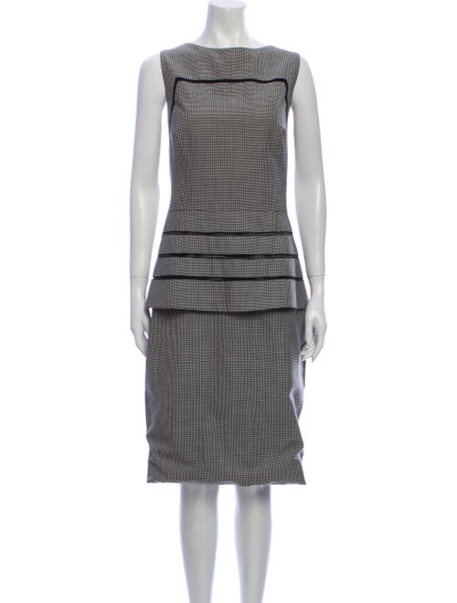 Lela Rose Wool Midi Length Dress Rose