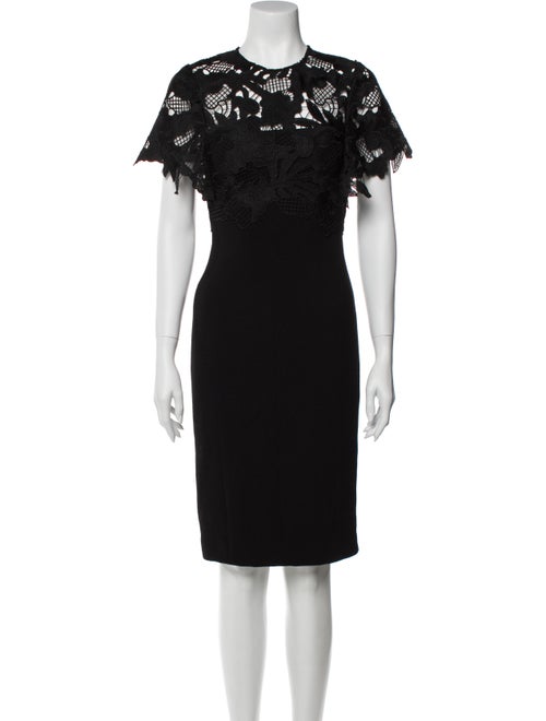 Lela Rose Lace Pattern Knee-Length Dress Rose