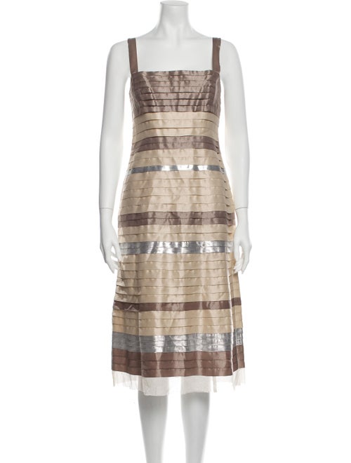 Lela Rose Striped Knee-Length Dress Rose