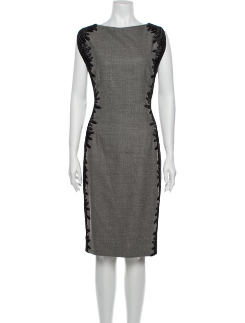 Lela Rose Wool Knee-Length Dress Rose