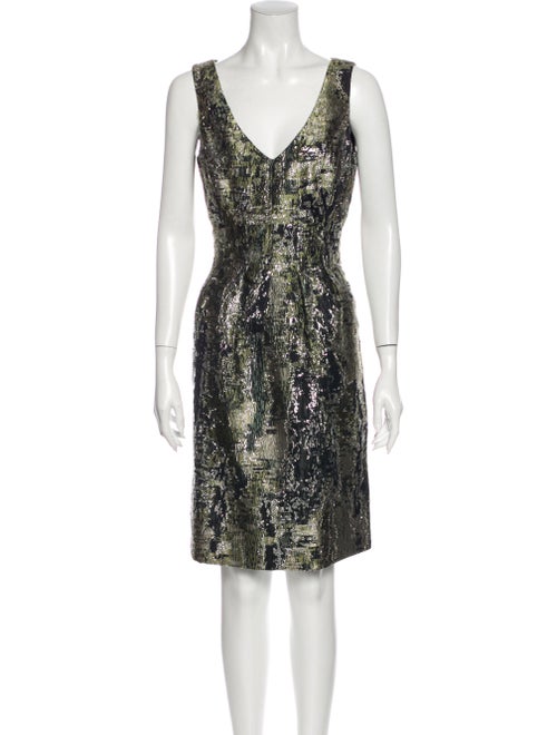 Lela Rose Printed Knee-Length Dress Rose