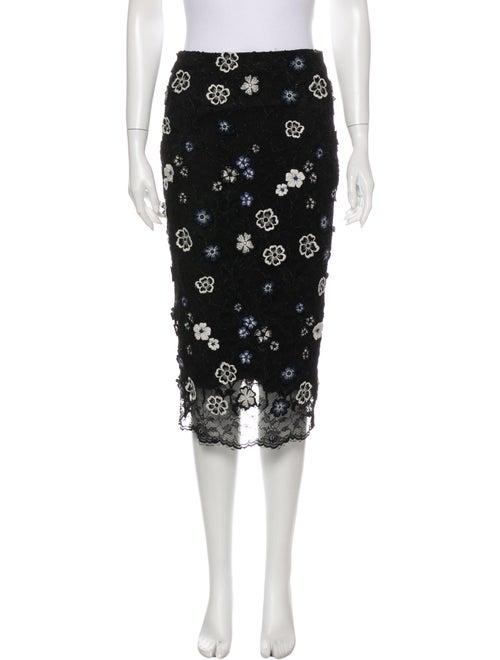 Lela Rose Floral Print Knee-Length Skirt Rose