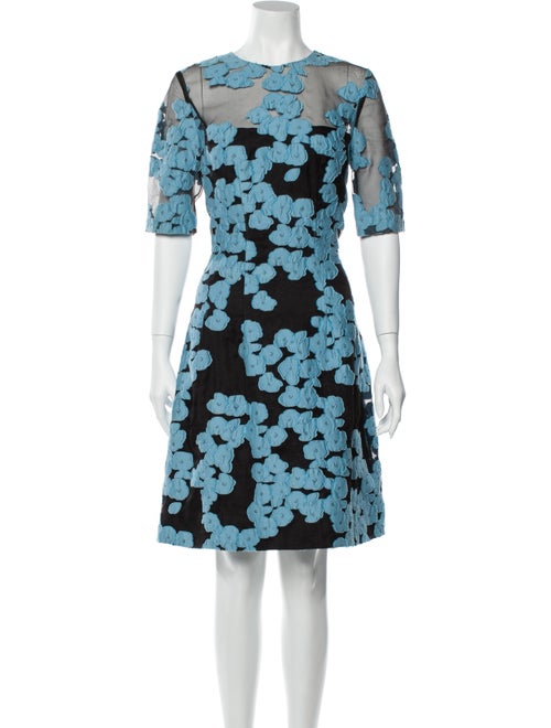 Lela Rose Printed Knee-Length Dress Rose