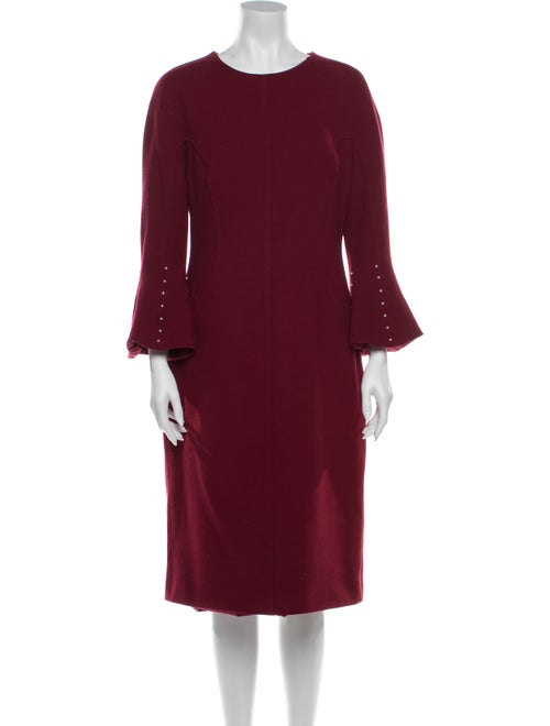 Lela Rose Wool Midi Length Dress Rose