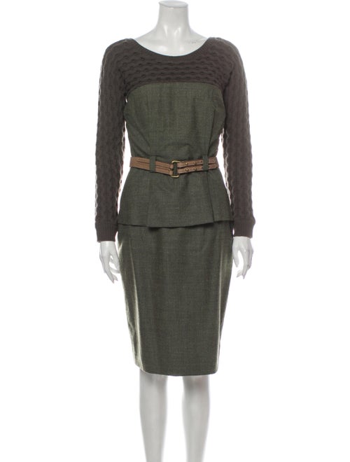 Lela Rose Wool Knee-Length Dress Rose