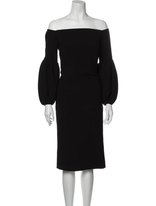 Lela Rose Wool Midi Length Dress Rose