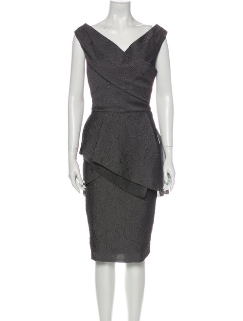 Lela Rose V-Neck Knee-Length Dress w/ Tags Rose