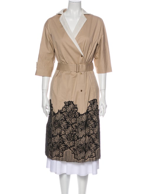 Lela Rose Lace Pattern Trench Coat Rose