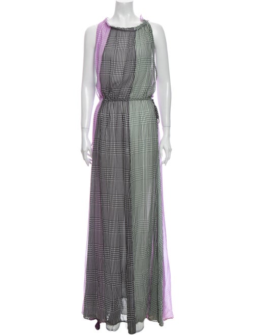 Lela Rose Silk Long Dress Rose