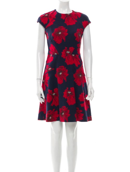 Lela Rose Floral Print Mini Dress Rose