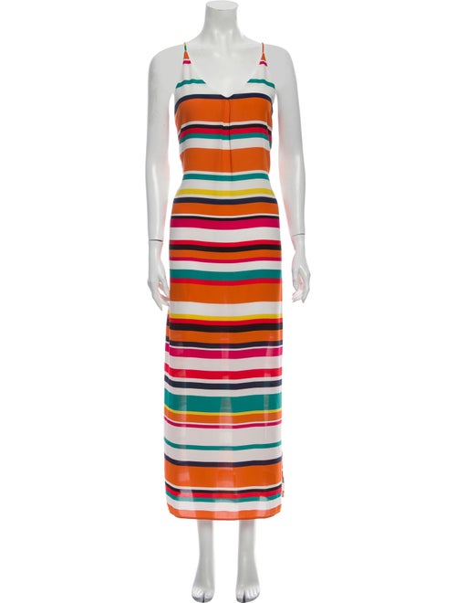 Lela Rose Striped Long Dress Rose