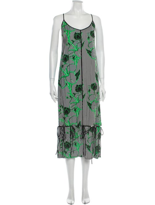 Lela Rose Printed Long Dress Rose