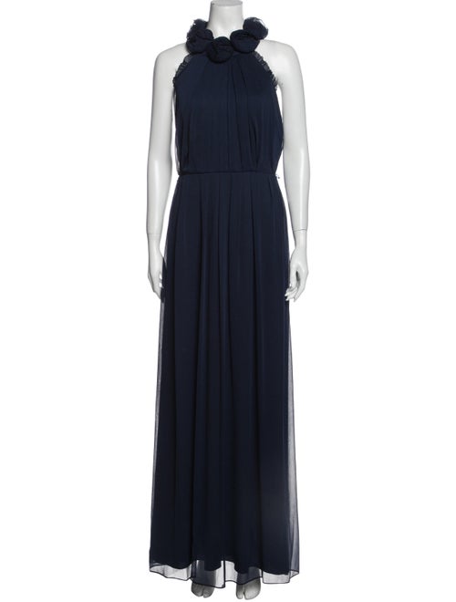 Lela Rose Halterneck Long Dress Rose