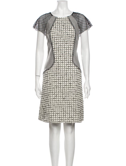 Lela Rose Plaid Print Knee-Length Dress Rose