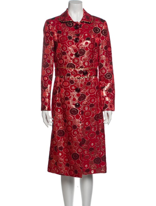 Lela Rose Printed Trench Coat Rose