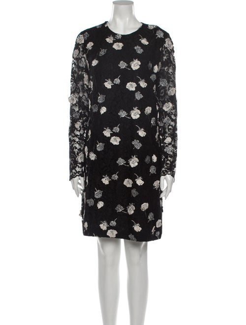Lela Rose Floral Print Mini Dress Rose