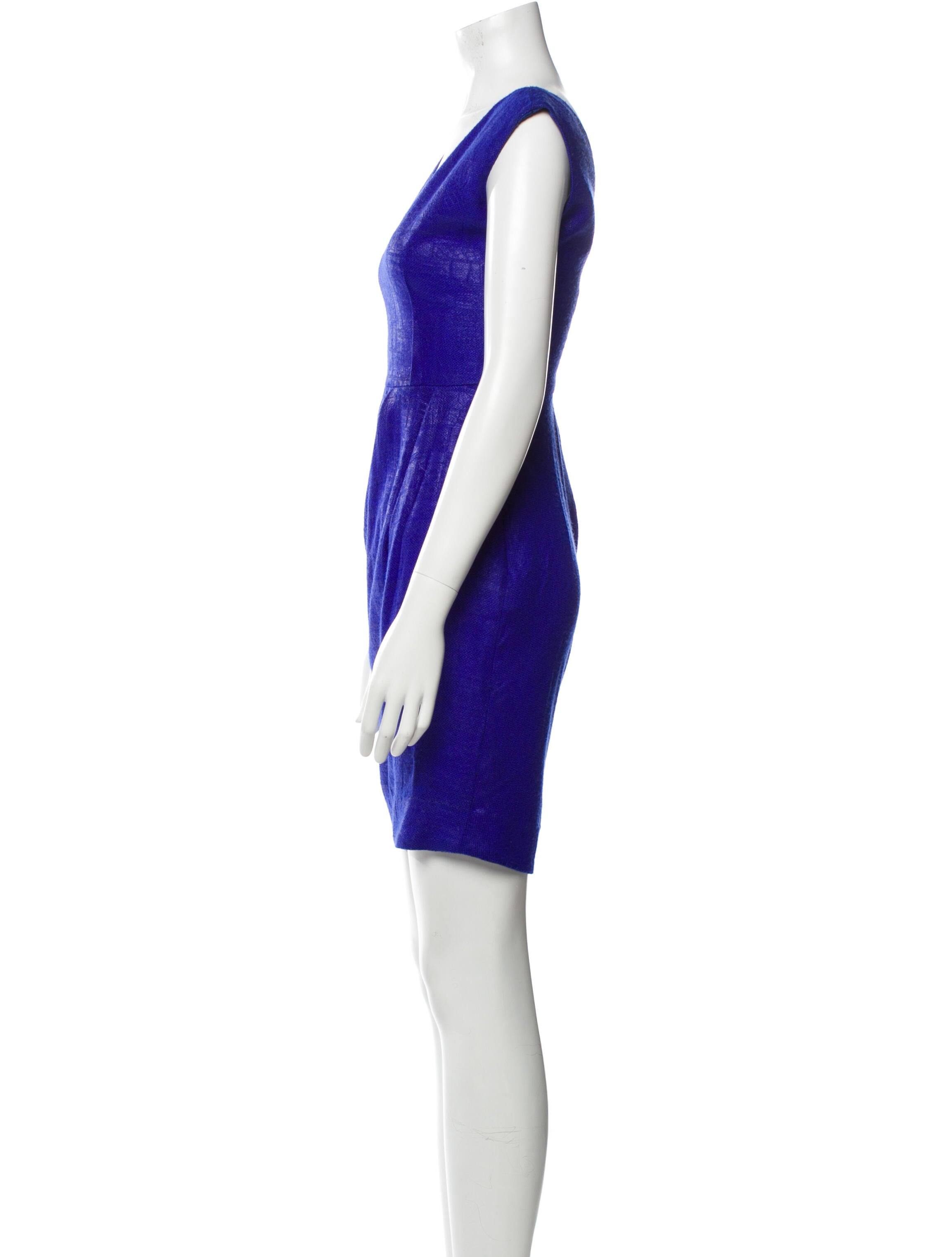 Lela Rose V-Neck Knee-Length Dress