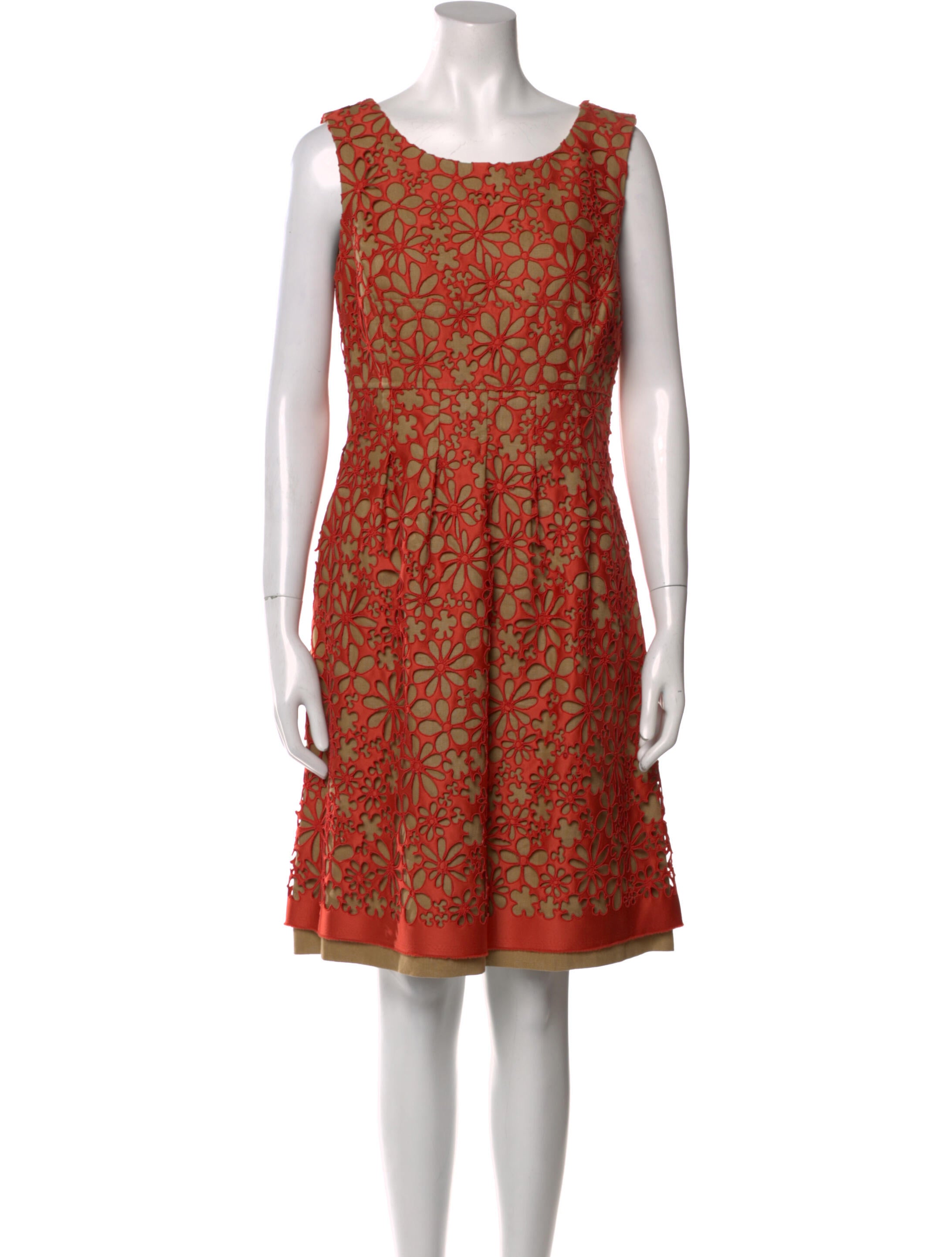 Lela Rose Printed Knee-Length Dress