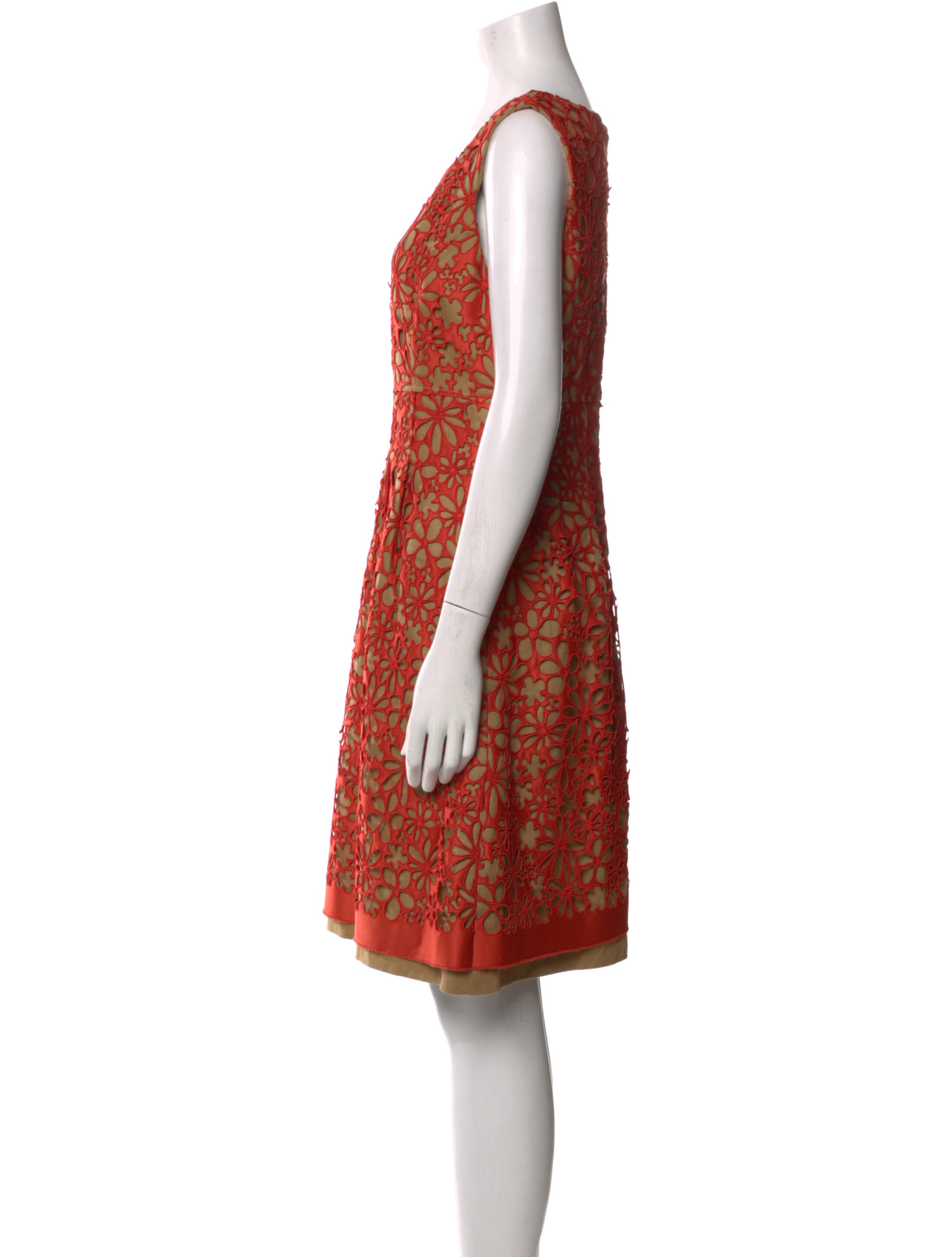 Lela Rose Printed Knee-Length Dress