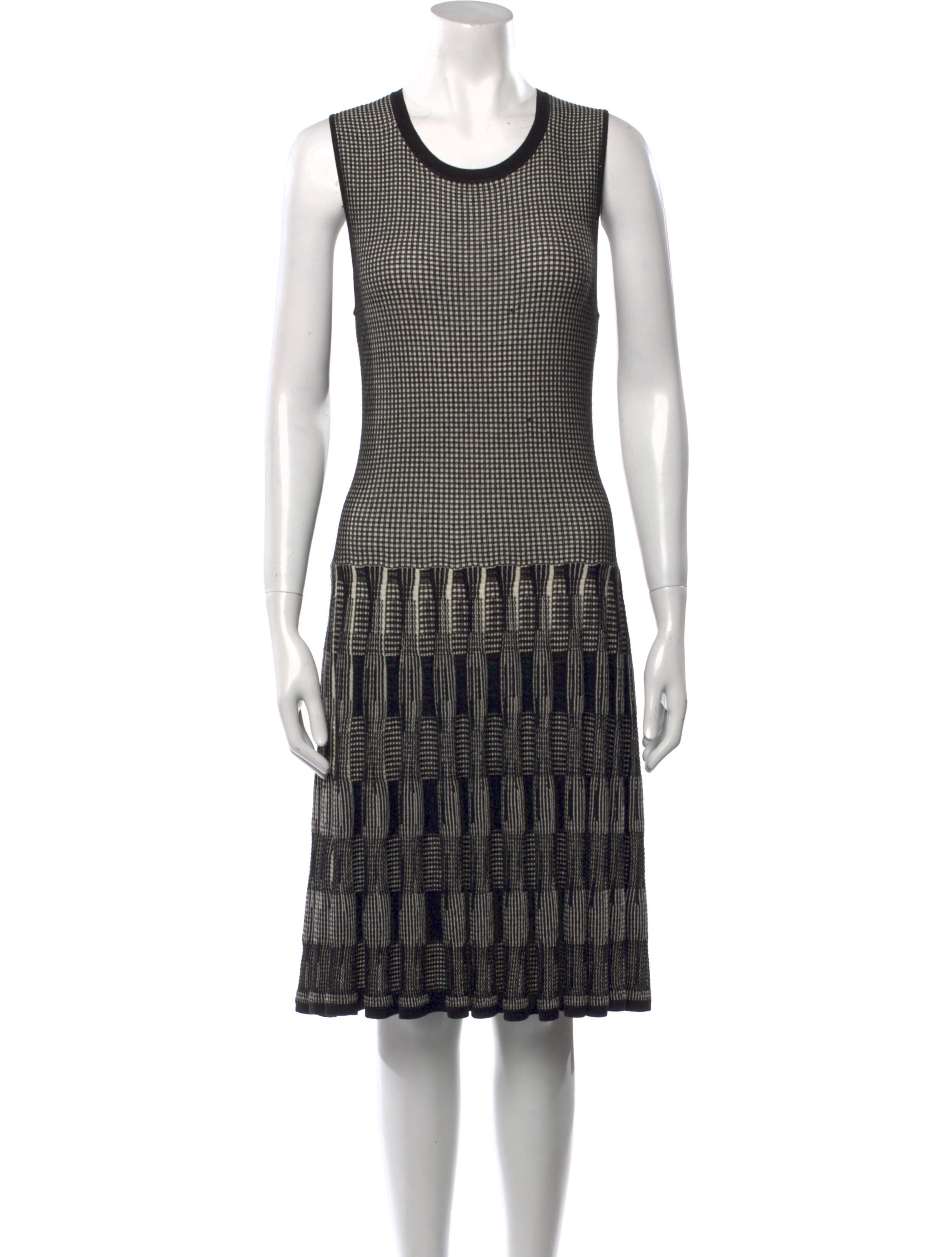 Lela Rose Plaid Print Knee-Length Dress