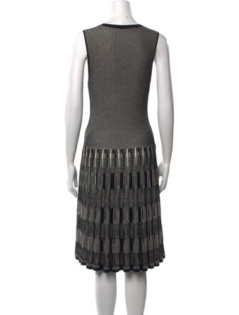 Lela Rose Plaid Print Knee-Length Dress