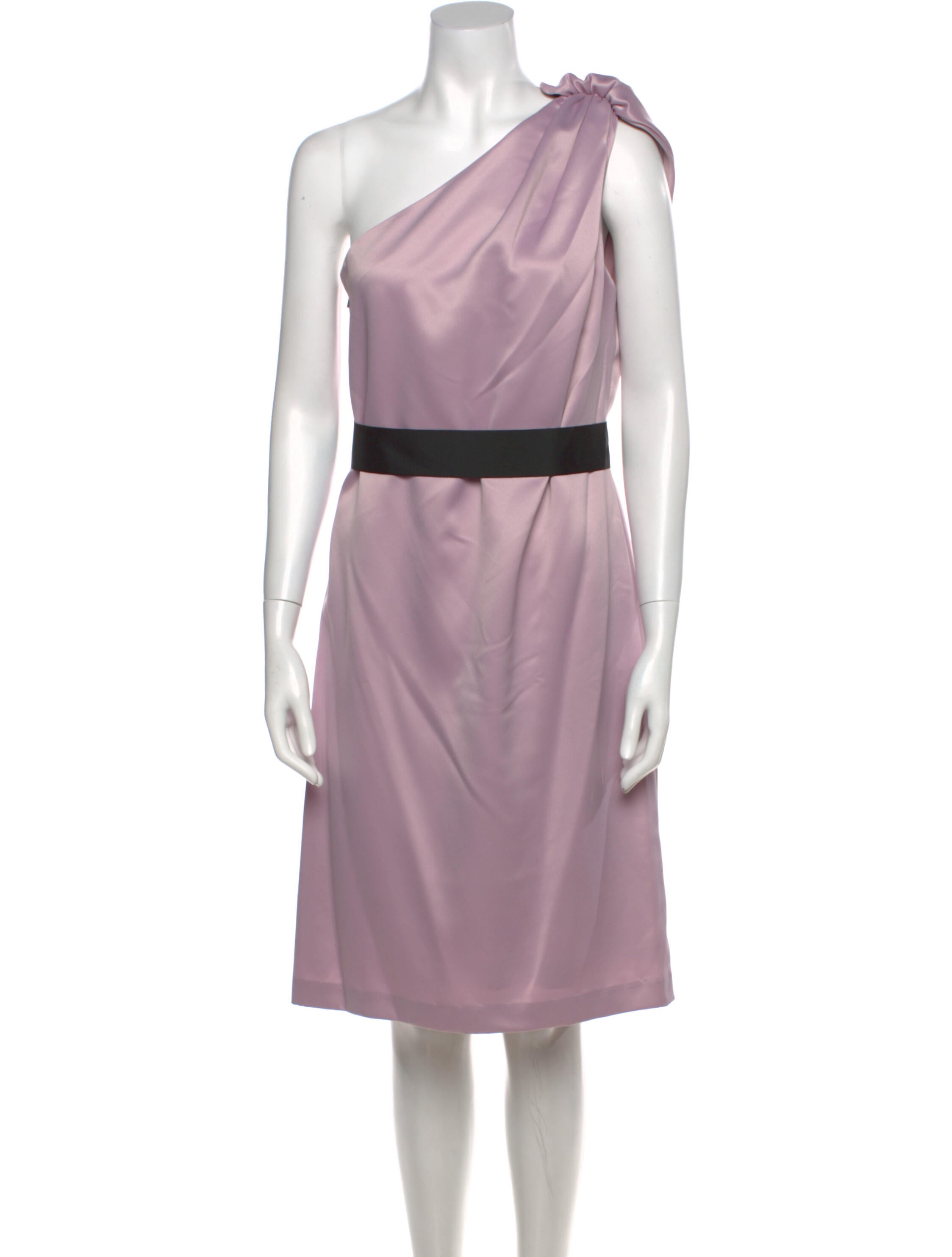 Lela Rose One-Shoulder Knee-Length Dress