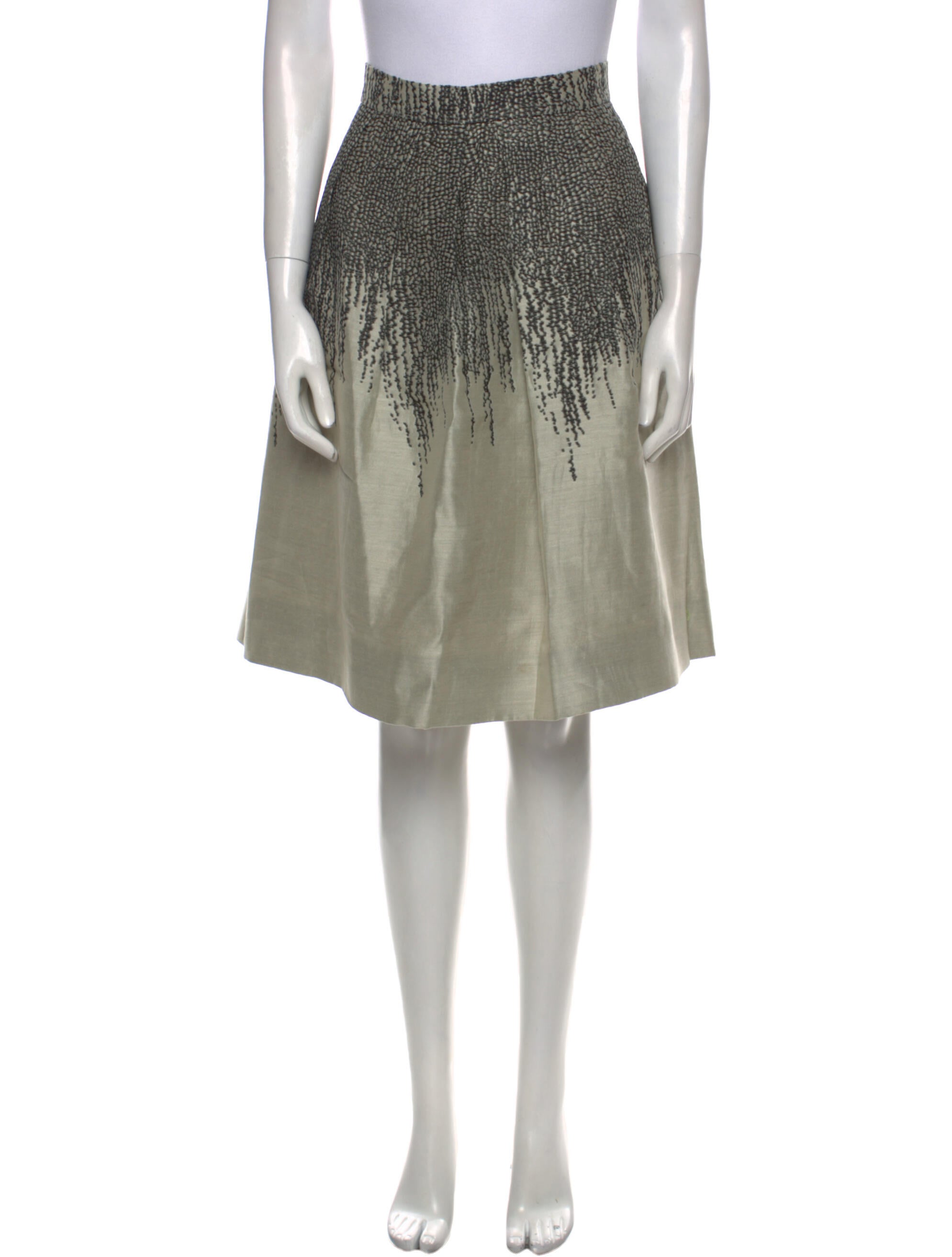 Lela Rose Patterned KneeLength Skirt Neutrals Skirts, Clothing