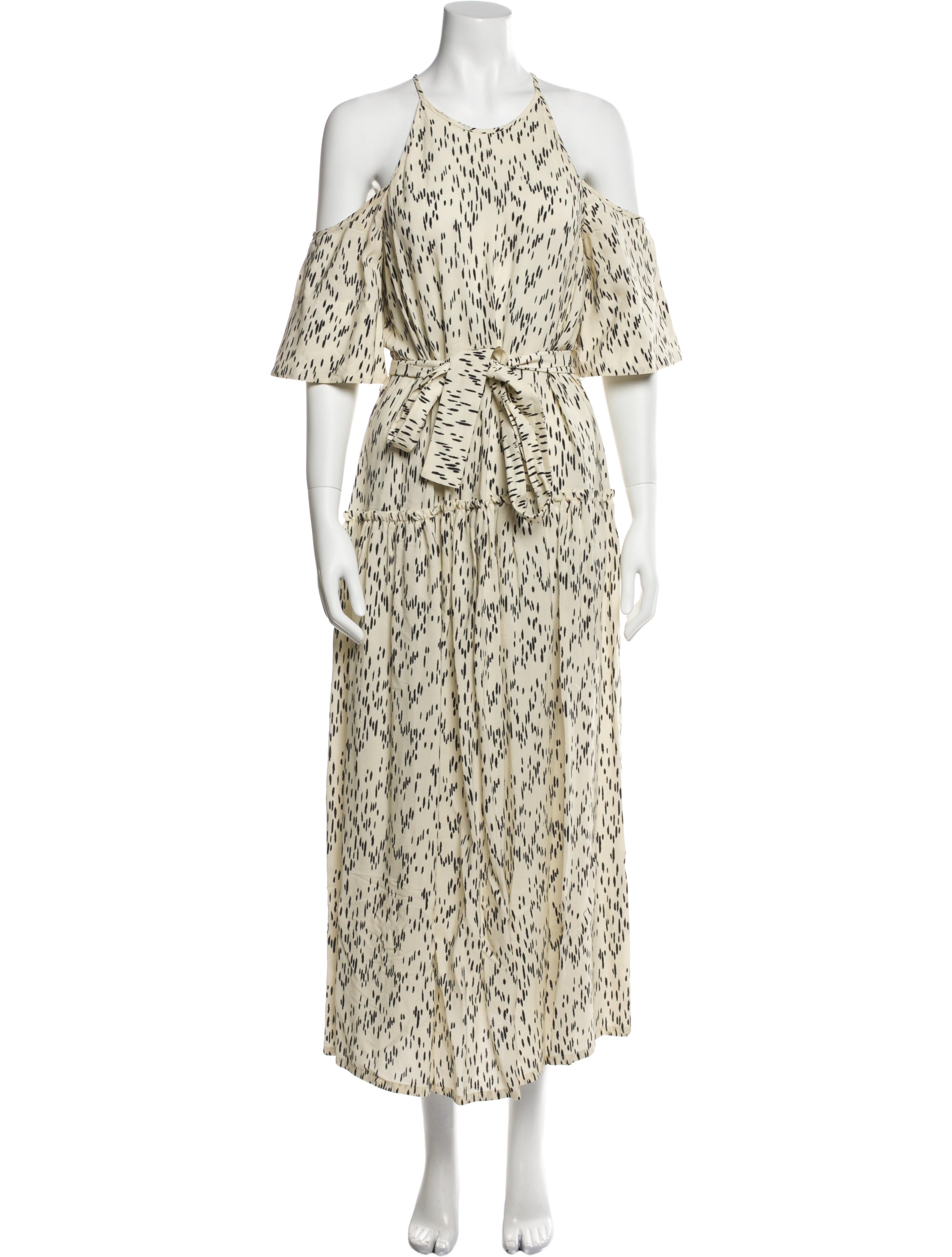 Lela Rose Printed Long Dress in Neutrals, Women's XS