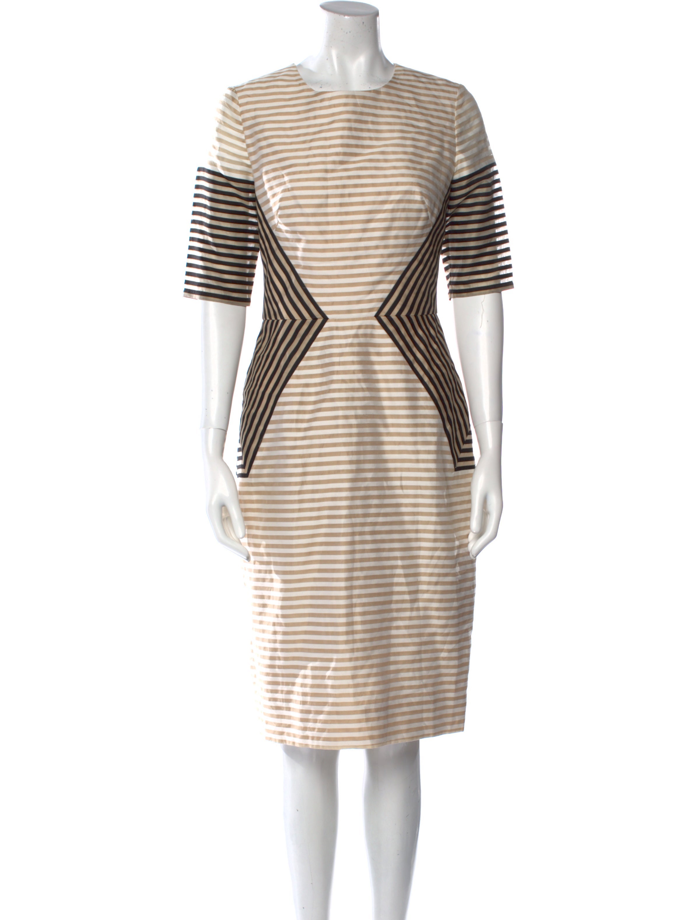 Lela Rose Striped Knee-Length Dress