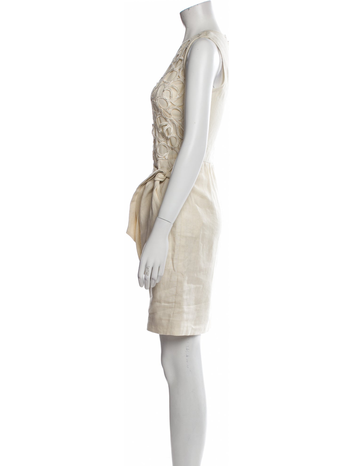 Lela Rose Crew Neck Mini Dress