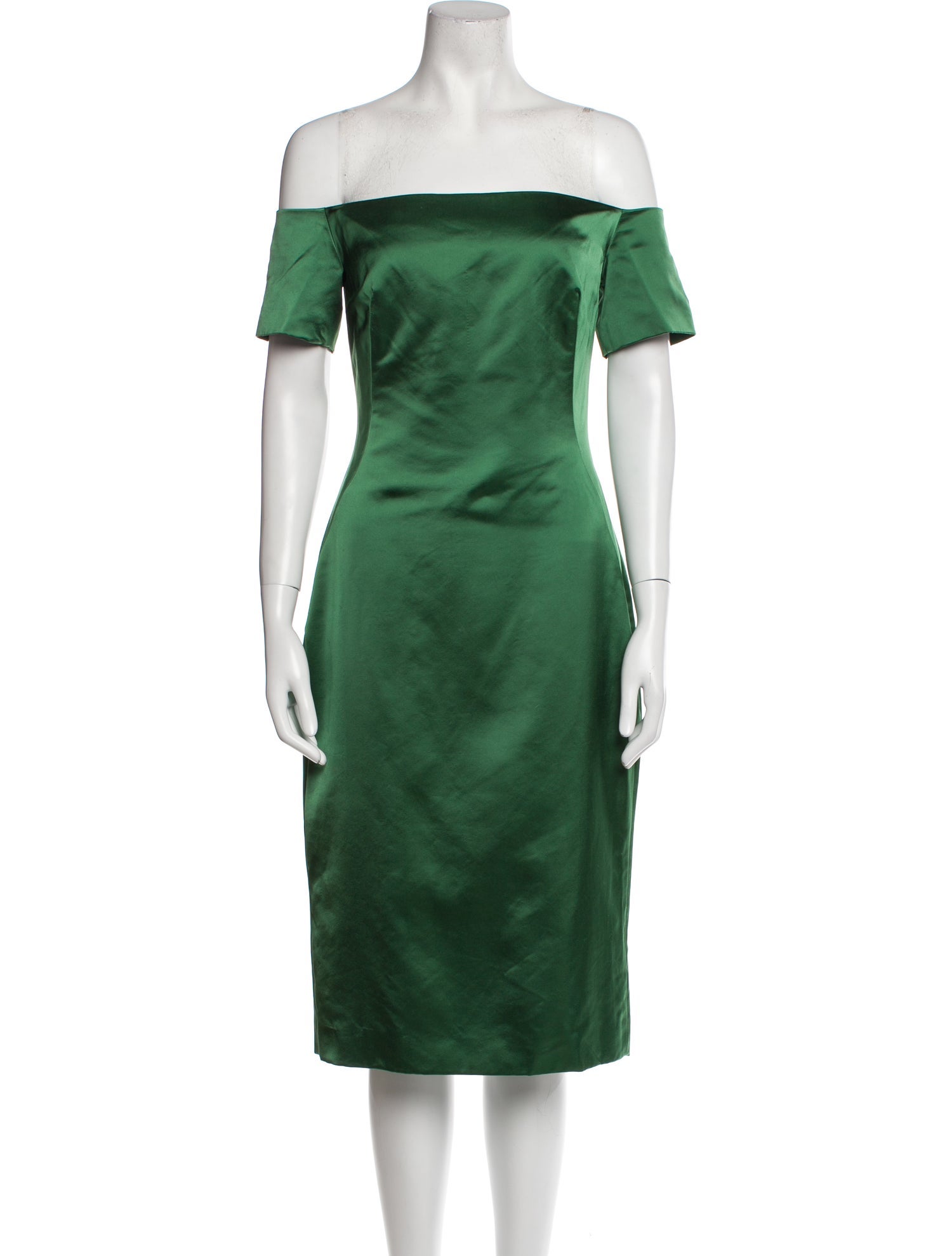 Lela Rose Off-The-Shoulder Knee-Length Dress w/ Tags - Green Dresses,  Clothing - LEL61664 | The RealReal