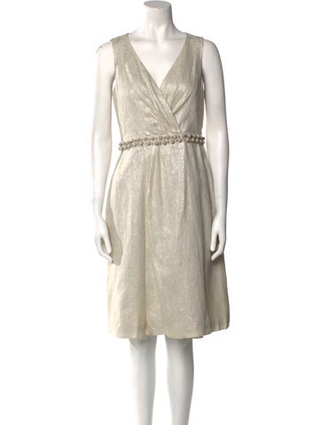 Lela Rose Dresses V-Neck Knee-Length Dress US 6 | M