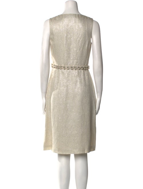 Lela Rose V-Neck Knee-Length Dress