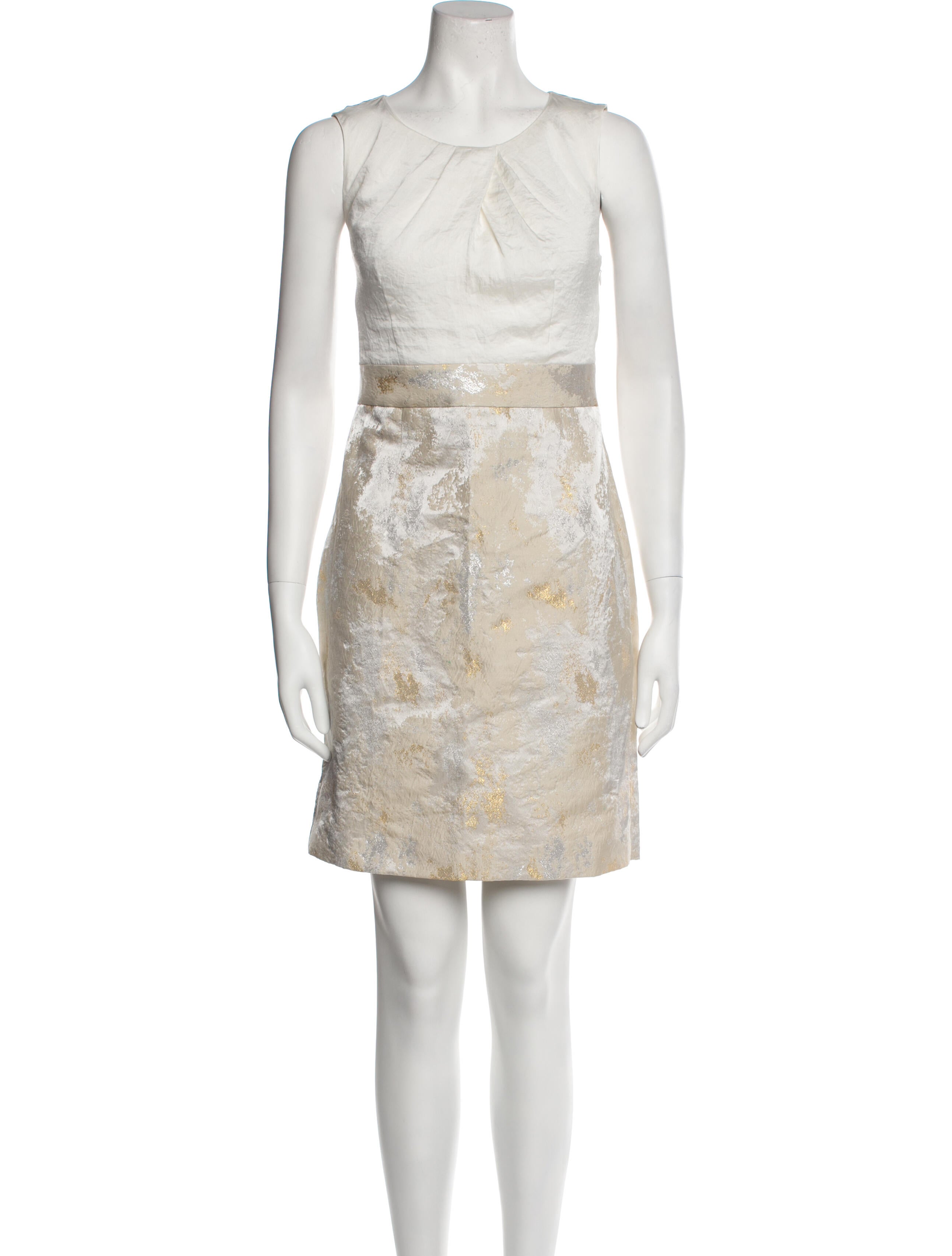 Lela Rose Crew Neck Mini Dress