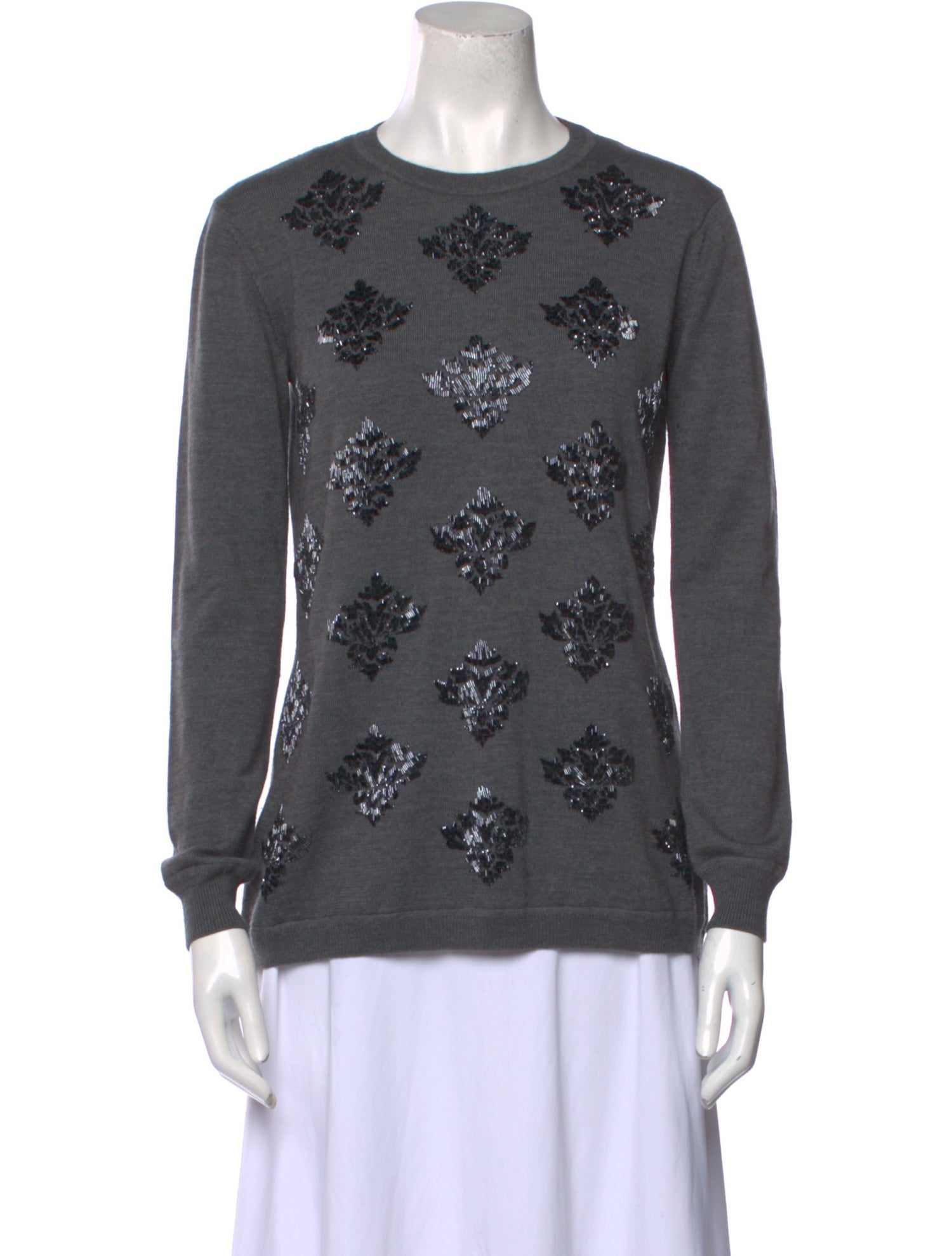 Lela Rose Wool Patterned Sweater