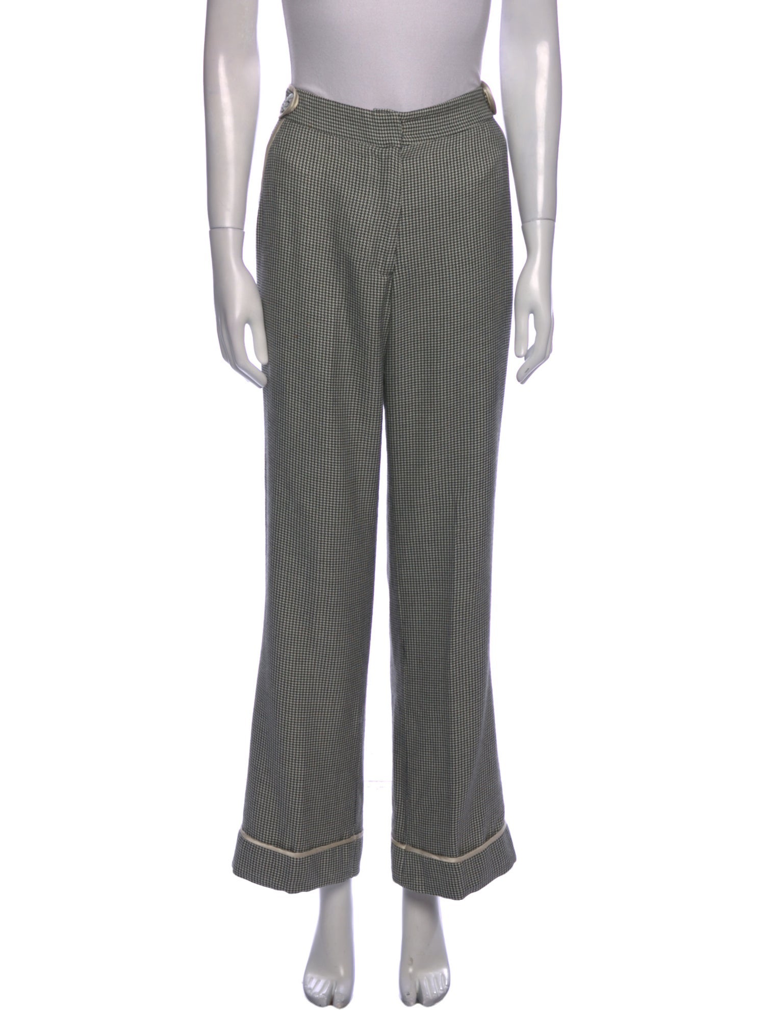 Lela Rose Plaid Print Wide Leg Pants