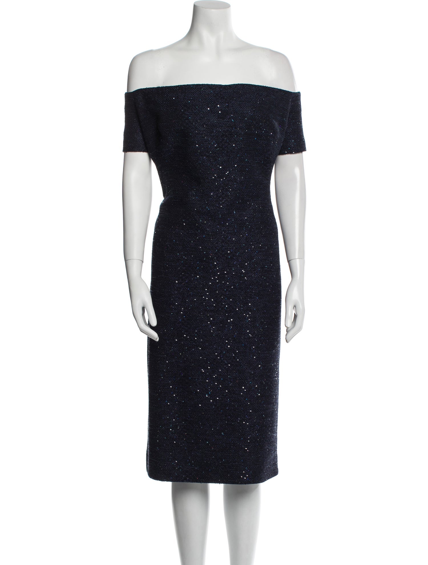 Lela Rose Off-The-Shoulder Knee-Length Dress w/ Tags