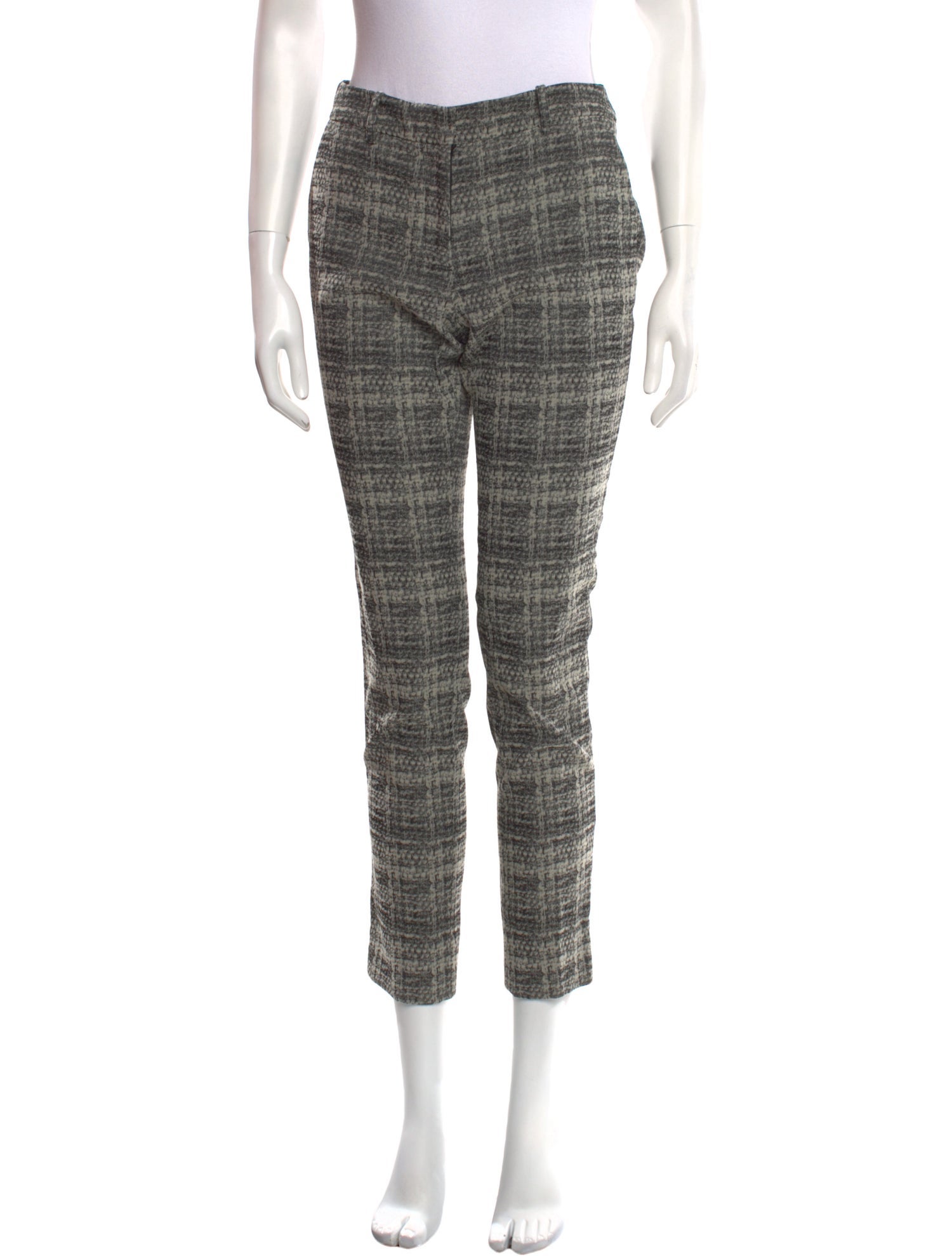Lela Rose Plaid Print Straight Leg Pants
