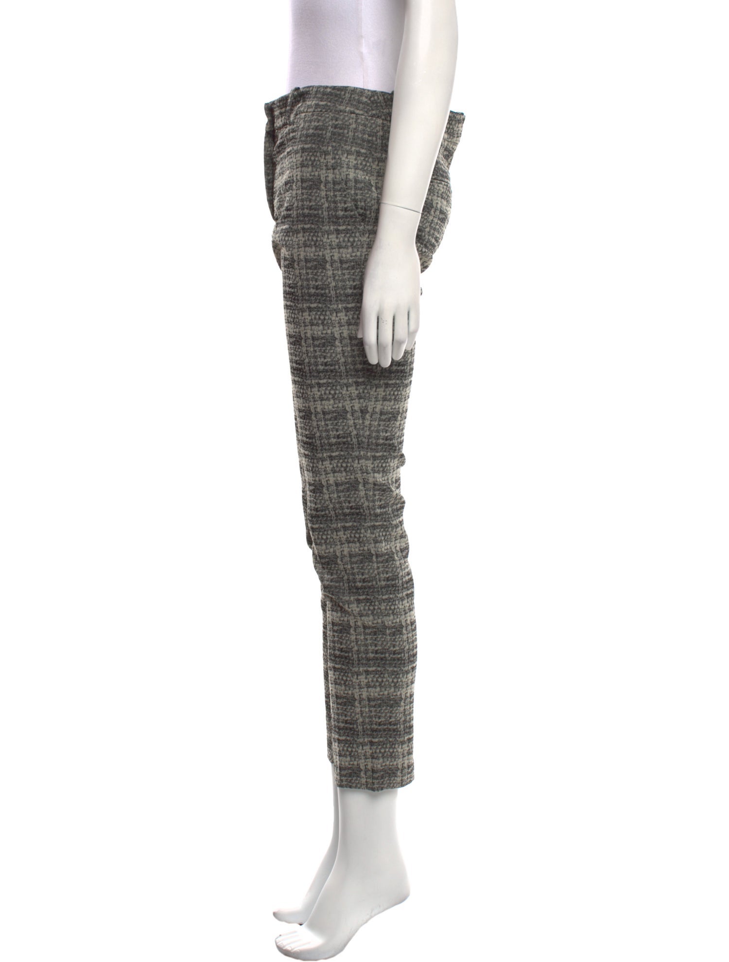 Lela Rose Plaid Print Straight Leg Pants