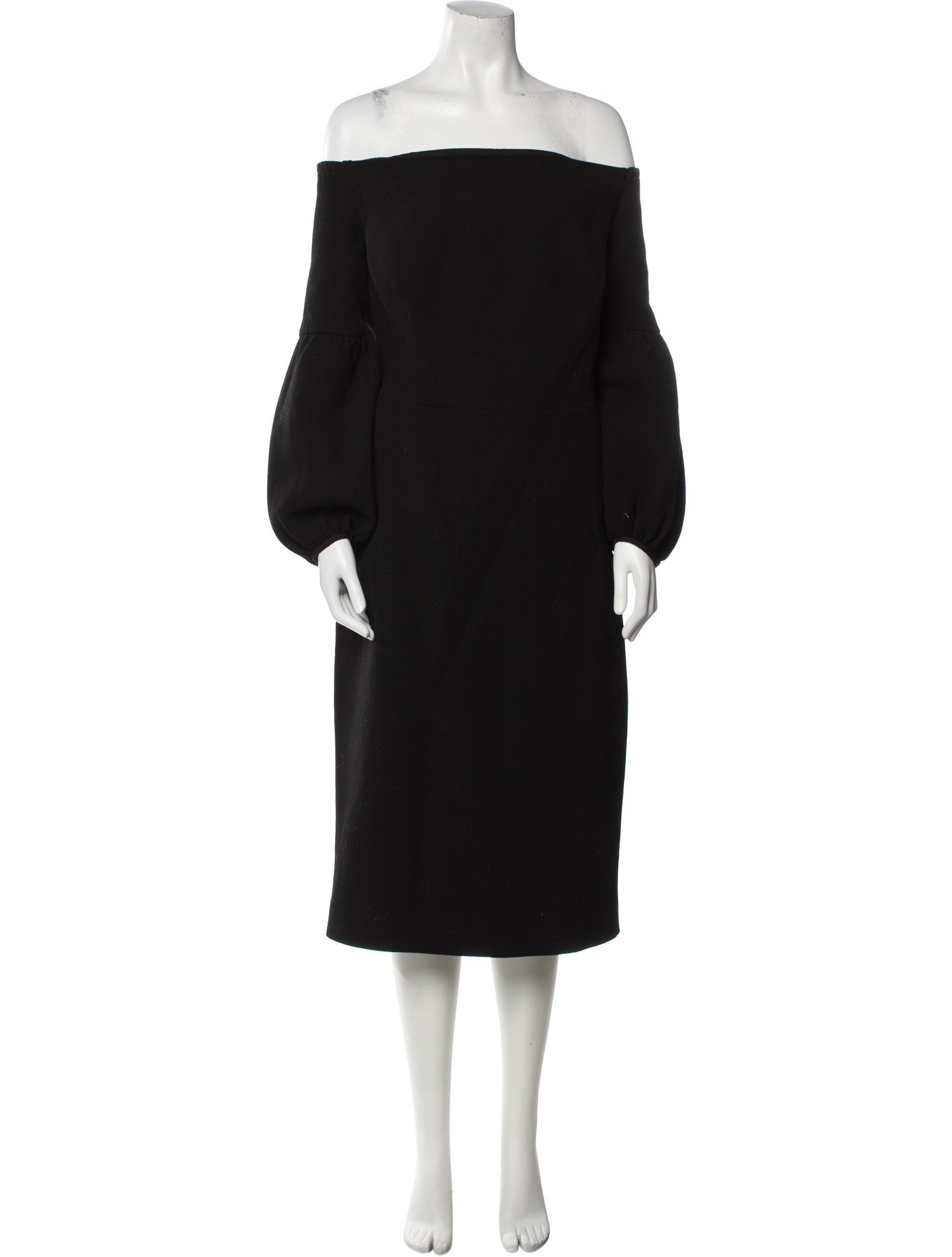 Lela Rose Wool Midi Length Dress