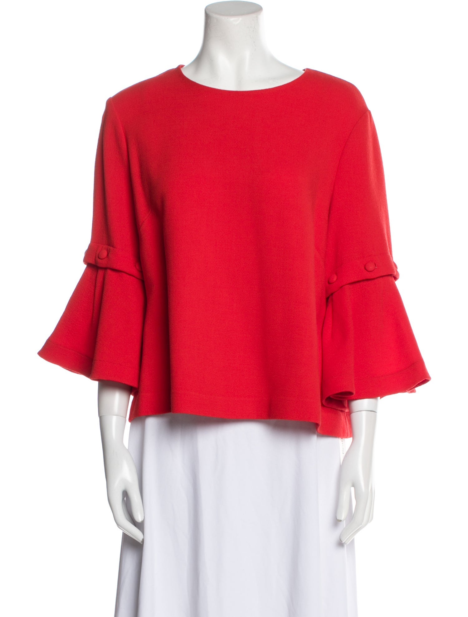 Lela Rose Wool Bateau Neckline Blouse